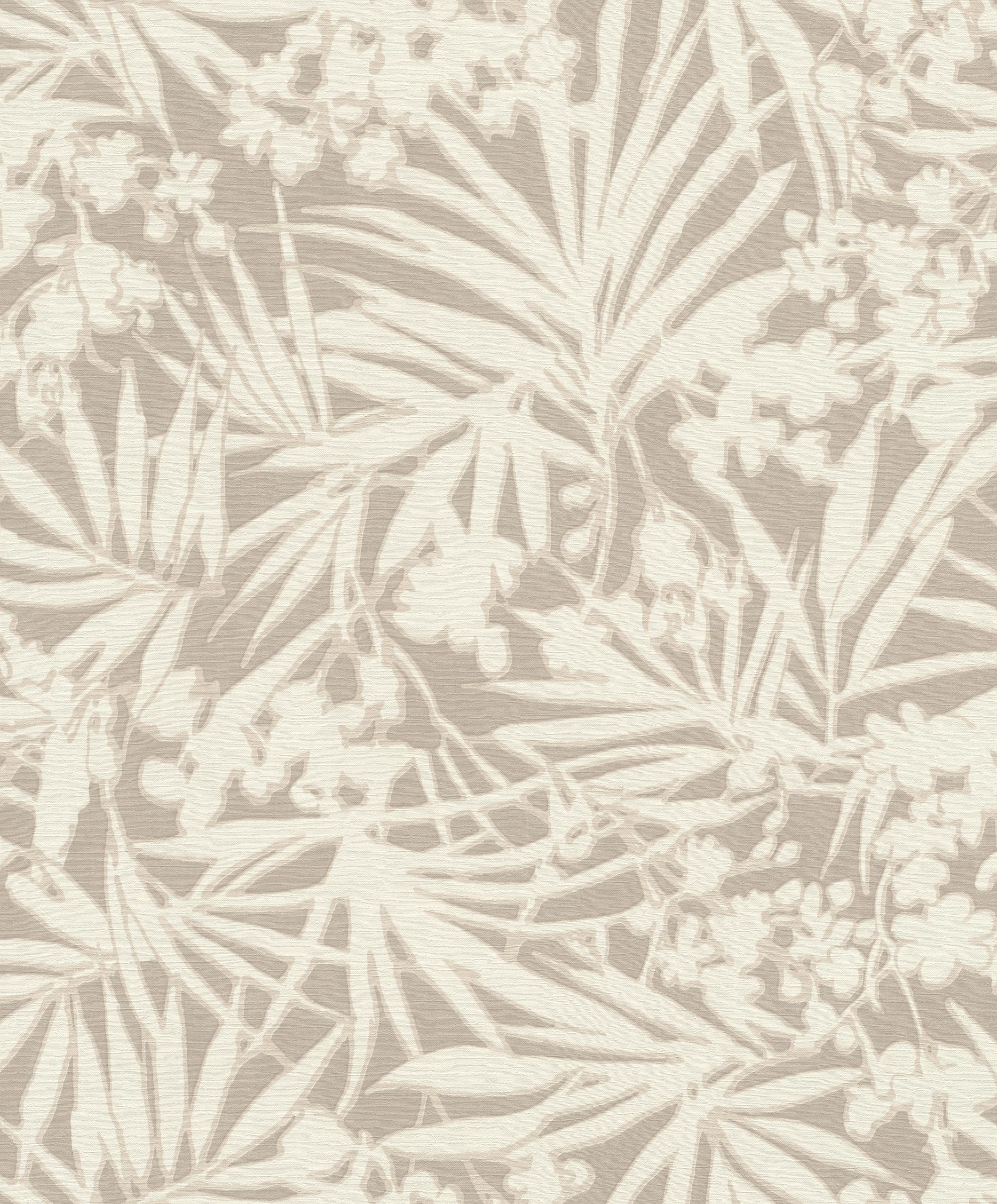 Papier peint beige motif exotique Rasch pour une ambiance salon jungle douce