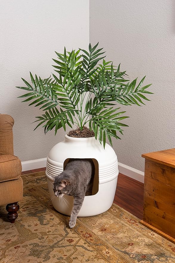 Good Pet Stuff, The Original Hidden Litter Box, Artificial Plants & Enclosed Cat