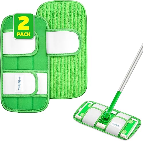 Vista 11 de Paquete de 3 almohadillas de microfibra reutilizables, compatibles con Swiffer PowerMop y Bona Mop, paños lavables a máquina, raspador incluido