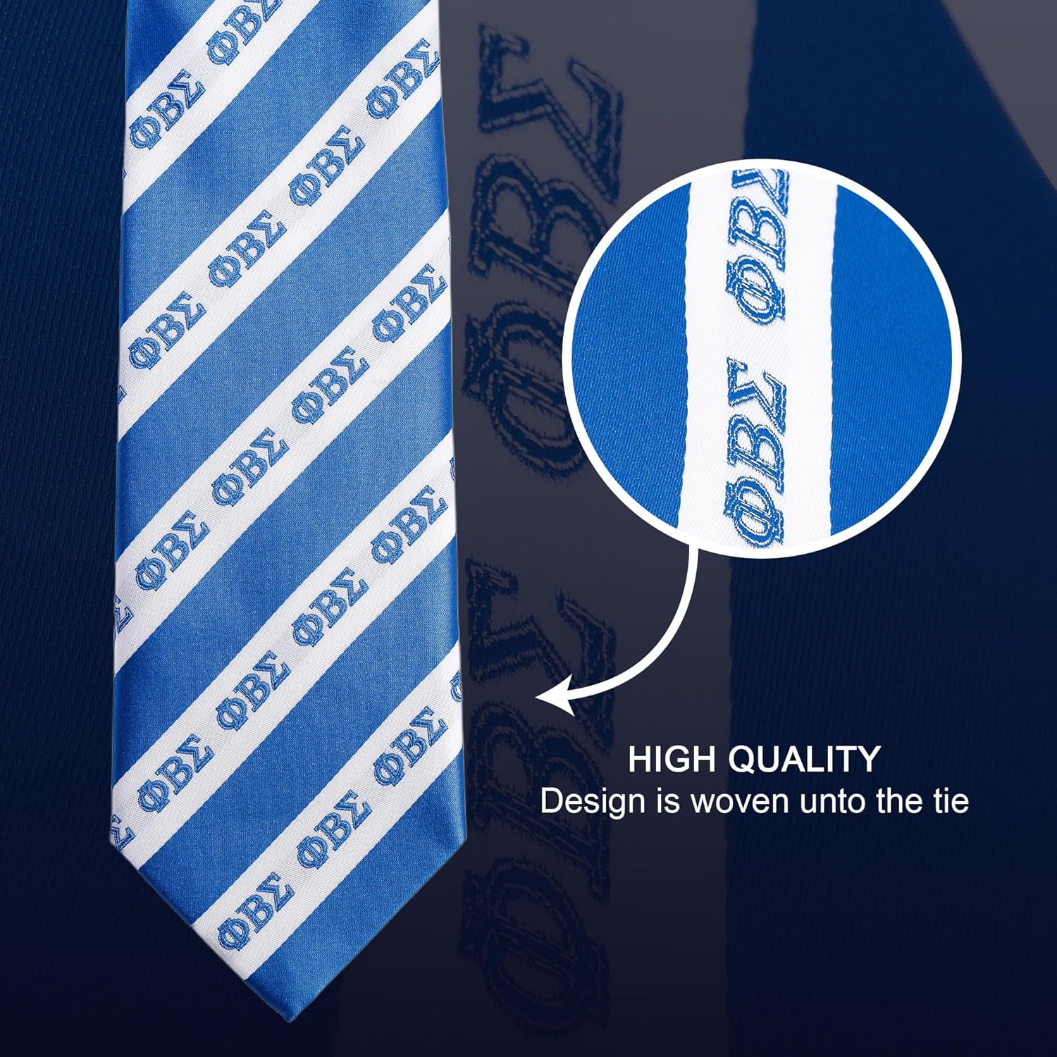 Desert Cactus Phi Beta Sigma Neck Tie Phi Beta Sigma Fraternity Greek Formal Occasion 100% Polyester Necktie with Logo, Officially Licensed (Style E)