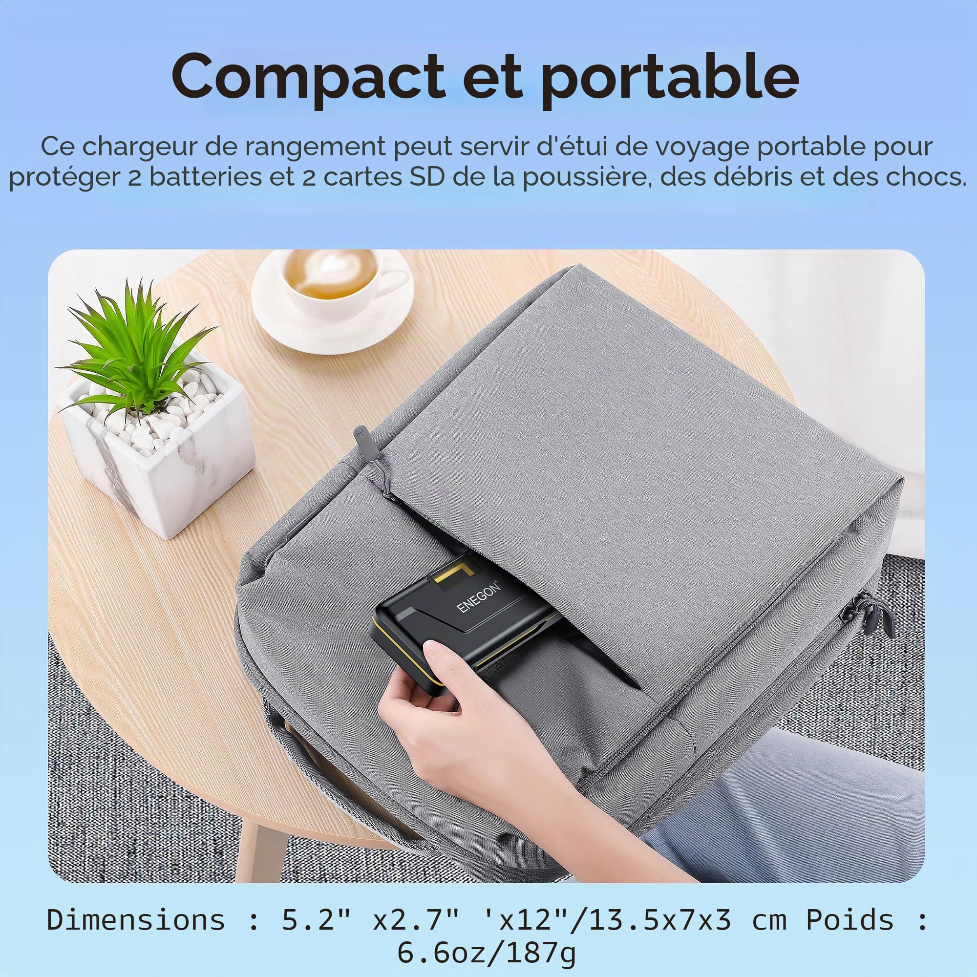 ENEGON LP-E10 20W Dual Battery Storage Chargeur Rapide Compatible avec Canon LP-E10 et Canon EOS Rebel T3 T5 T6 T7, Kiss X50 X70, EOS 1100D, 1200D, 1300D, 2000D, 3000D, 4000D Appareil Photo numérique