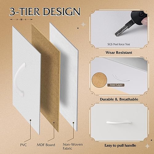 Miniatura 6 de WLIVE Cómoda de Tela para Dormitorio con 10 Cajones, Cómoda Alta con Cajones, Cómodas Blancas Muebles de Dormitorio, Unidad Organizadora de