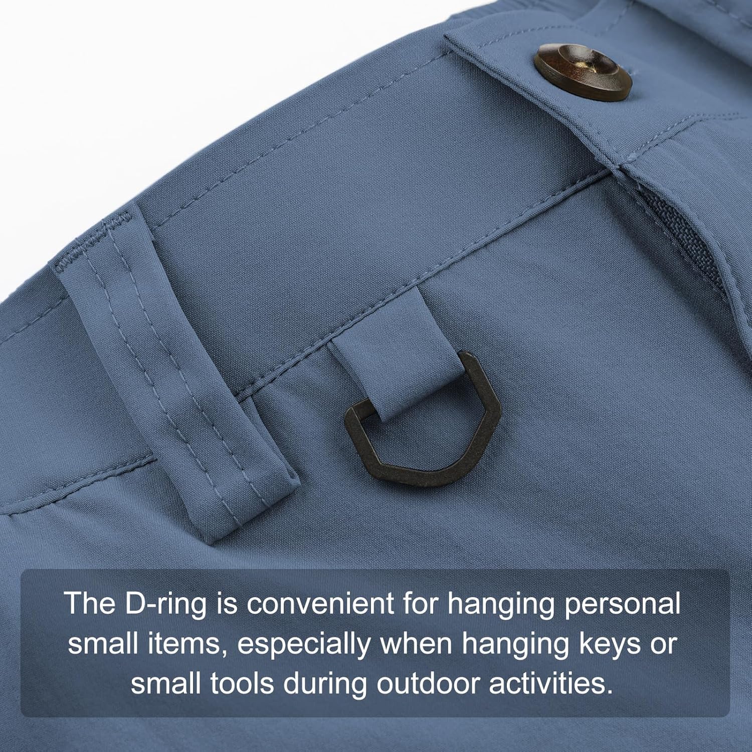 Surenow Men's Hiking Cargo Shorts with Quick Dry, Breathable Fabric, Pockets, and Zipper Closure - Blue, Size Large