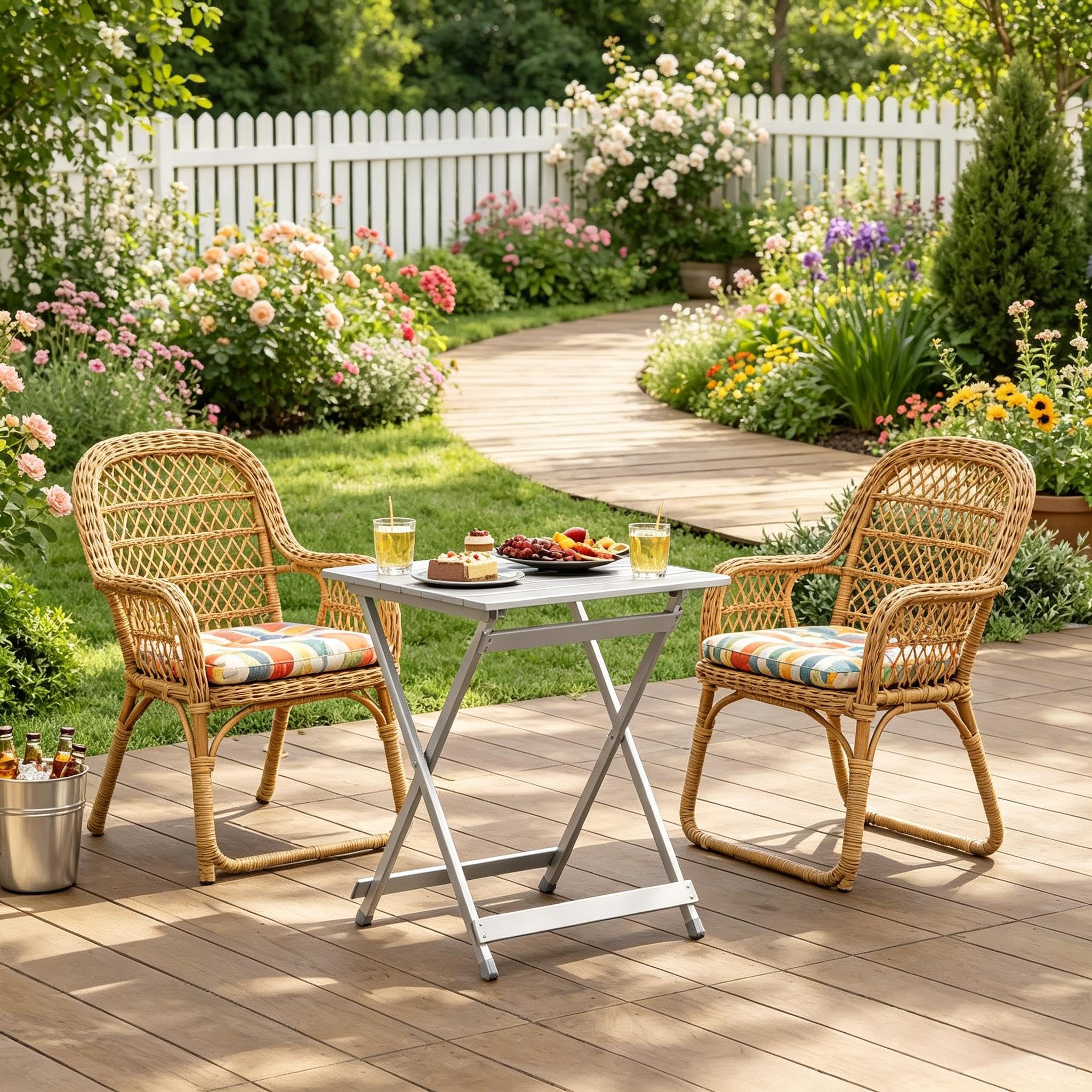 Tavolino pieghevole in alluminio color argento, design a X, 47 x 50,5 cm, leggero tavolo da balcone e tavolo da campeggio, per giardino, terrazza o barbecue
