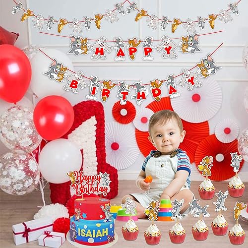 Vista 18 de Petr Pan Theme Birthday Party Supplies – Neverland Decoration Boys Girls – Includes Happy Birthday Banner, Cake Topper, Cupcake Toppers, Garland &
