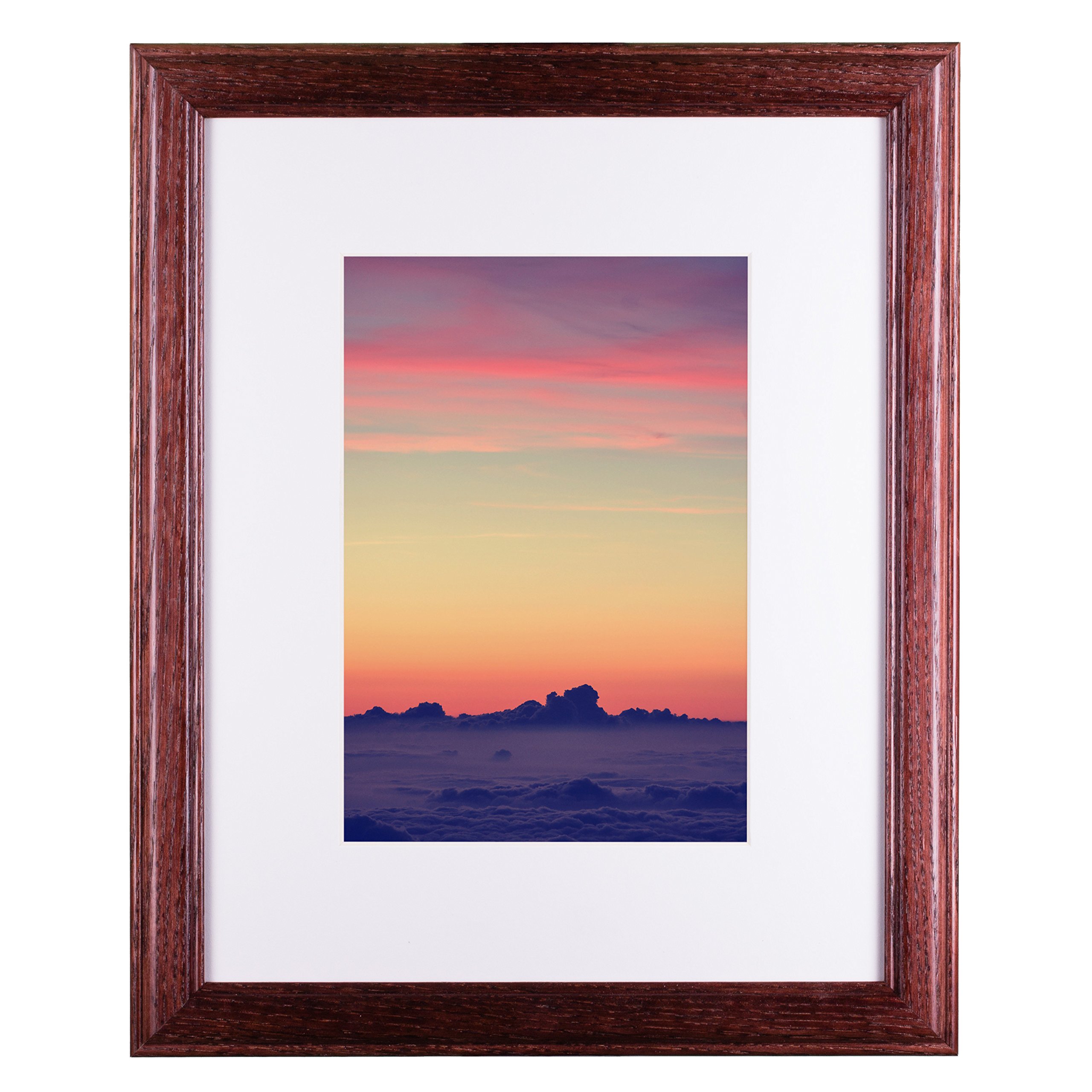 Craig Frames Wiltshire 236, Simple Red Hardwood Picture Frame with Single White Mat - Displays a 12 x 18 Inch Print with the Mat or 18 x 24 Inch without the Mat
