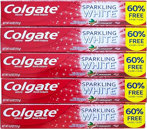 Colgate Cinnamint - Pasta de dientes con flúor con canela y sabor natural a menta, gel limpiador profundo de dientes y encías con blanqueamiento