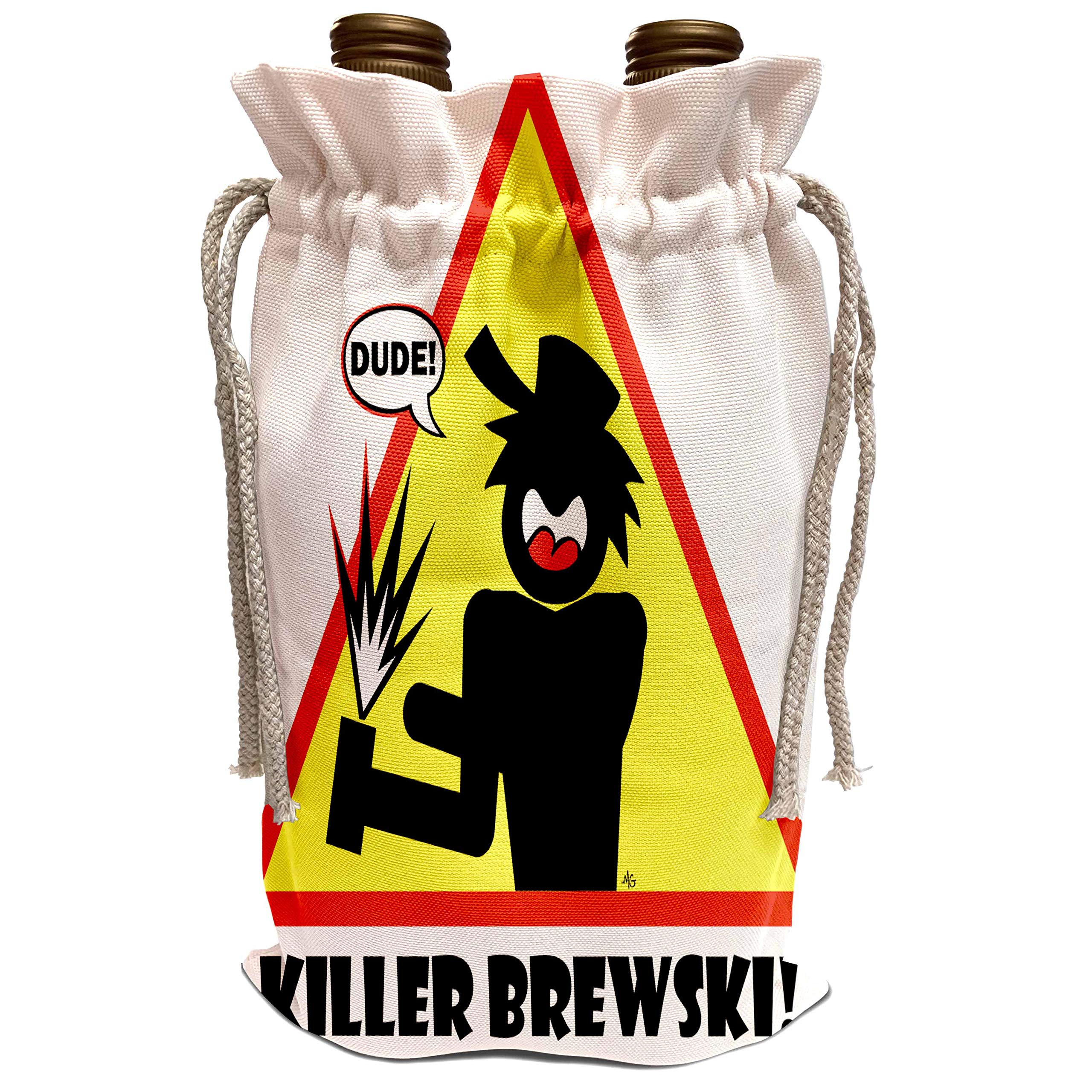 3dRose Mark Grace SCREAMNJIMMY Drinkin Hazards - KILLER BREWSKI triangle 1 - Wine Bag (wbg_14718_1)