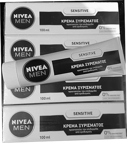 NIVEA Men Crema de afeitar sensible, tubo de 3.5 oz (paquete de 4)