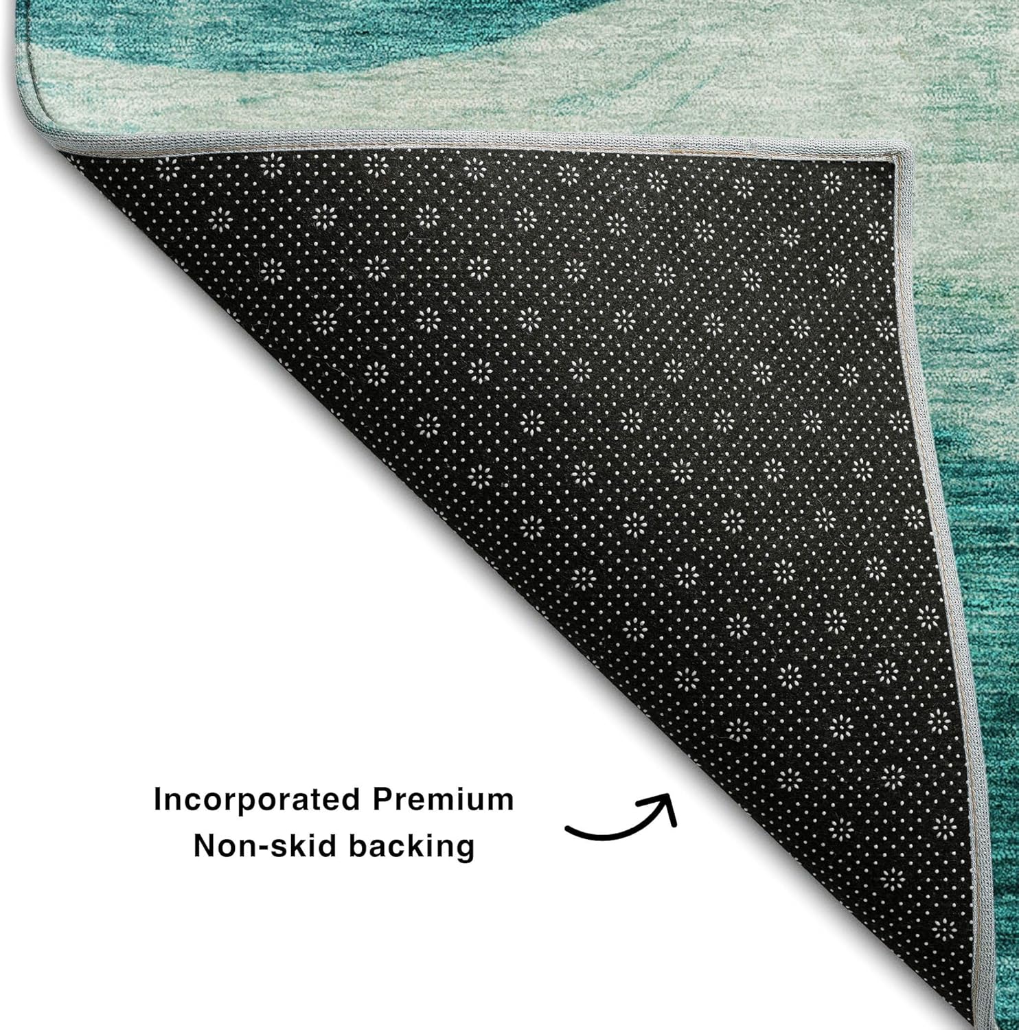 Addison Rugs Mayfield AMF1141 Teal 5' x 7'6" Indoor Premium Machine Washable Rug, Silky Soft, Easy Clean, Non Shedding, Bedroom, Living Room, Dining Room, Kitchen Rug