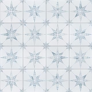 Cassis Stella White 9-3/4" x 9-3/4" Porcelain Floor and Wall Tile