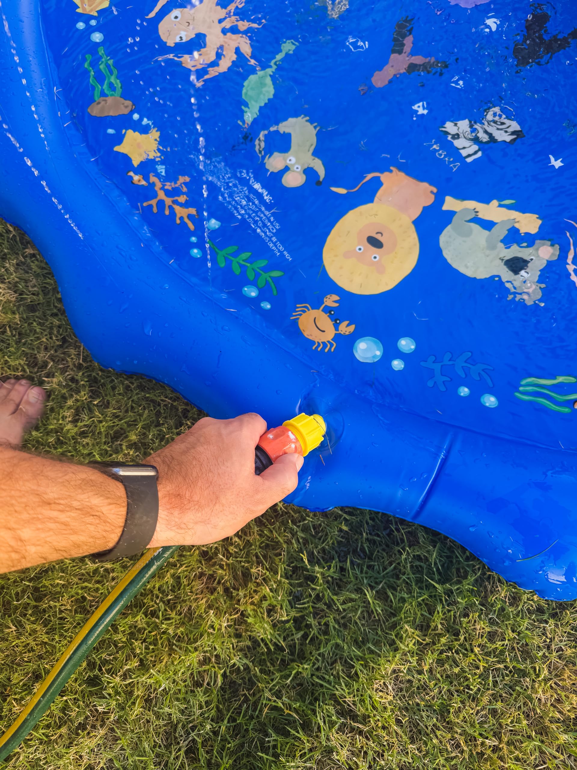 KiddoSpace Splash Pad for Kids, Non-Slip Outdoor Water Play Mat with Learning Designs - Image 4