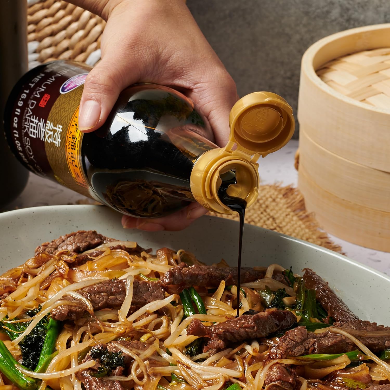 Lee Kum Kee Premium Dark Soy Sauce (16.9 oz - 2 Pack), Full-Bodied Naturally Brewed Soy Sauce, Non GMO Soybeans, Vegan, No MSG, Best for Adding Natural Colors to Stews, Gravies, Braised Dishes & Stir-Fried Noodles - Image 5