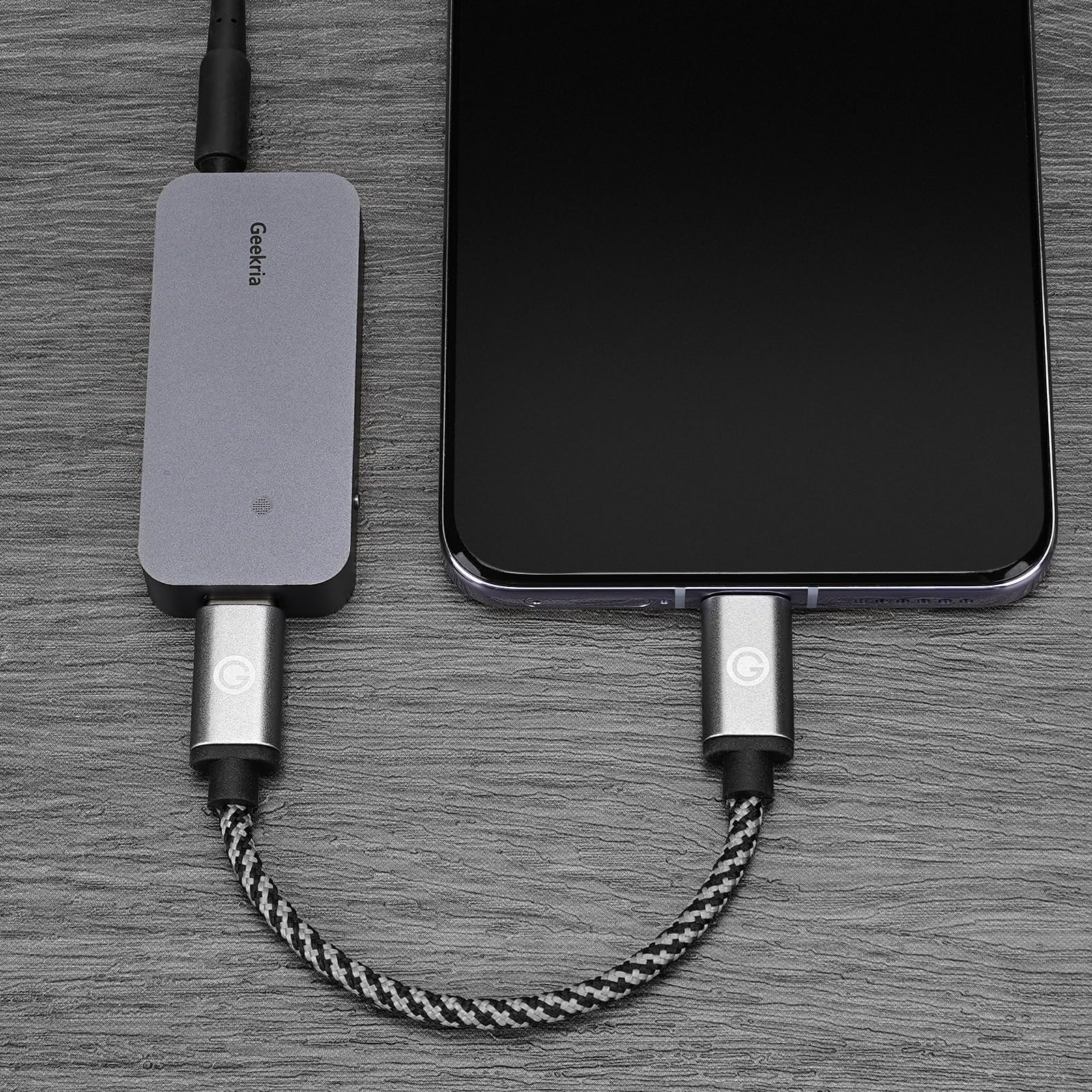GEEKRIA Câble audio USB-C compatible avec FiiO K3/BTR5/Q1/Q3/Q3s, Qudelix 5K, xDuoo Link2/XD-05PLUS, E1DA 9038G3/9038S/9038D, Lotoo PAW S2, câble audio Type-C de remplacement − (15 cm)