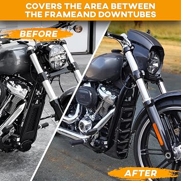 Motorcycle Front Chin Fairing Spoiler Assembly for Harley Davidson Softail Breakout, Front Lower Radiator Cover for Harley Davidson Softail Breakout Street Bob Fat Bob 2018-2024 Accessories