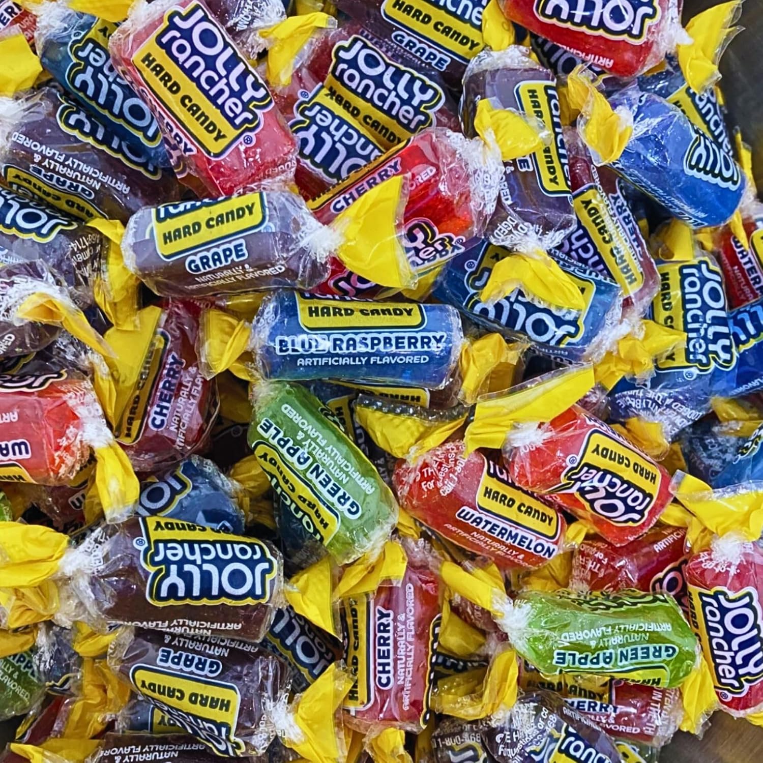 Jolly Ranchers Hard Candy Assortment 3lbs- All 5 Original Flavors Cherry, Blue Raspberry, Green Apple, Watermelon And Grape Individually Wrapped Delicious Fresh Candy, 48oz
