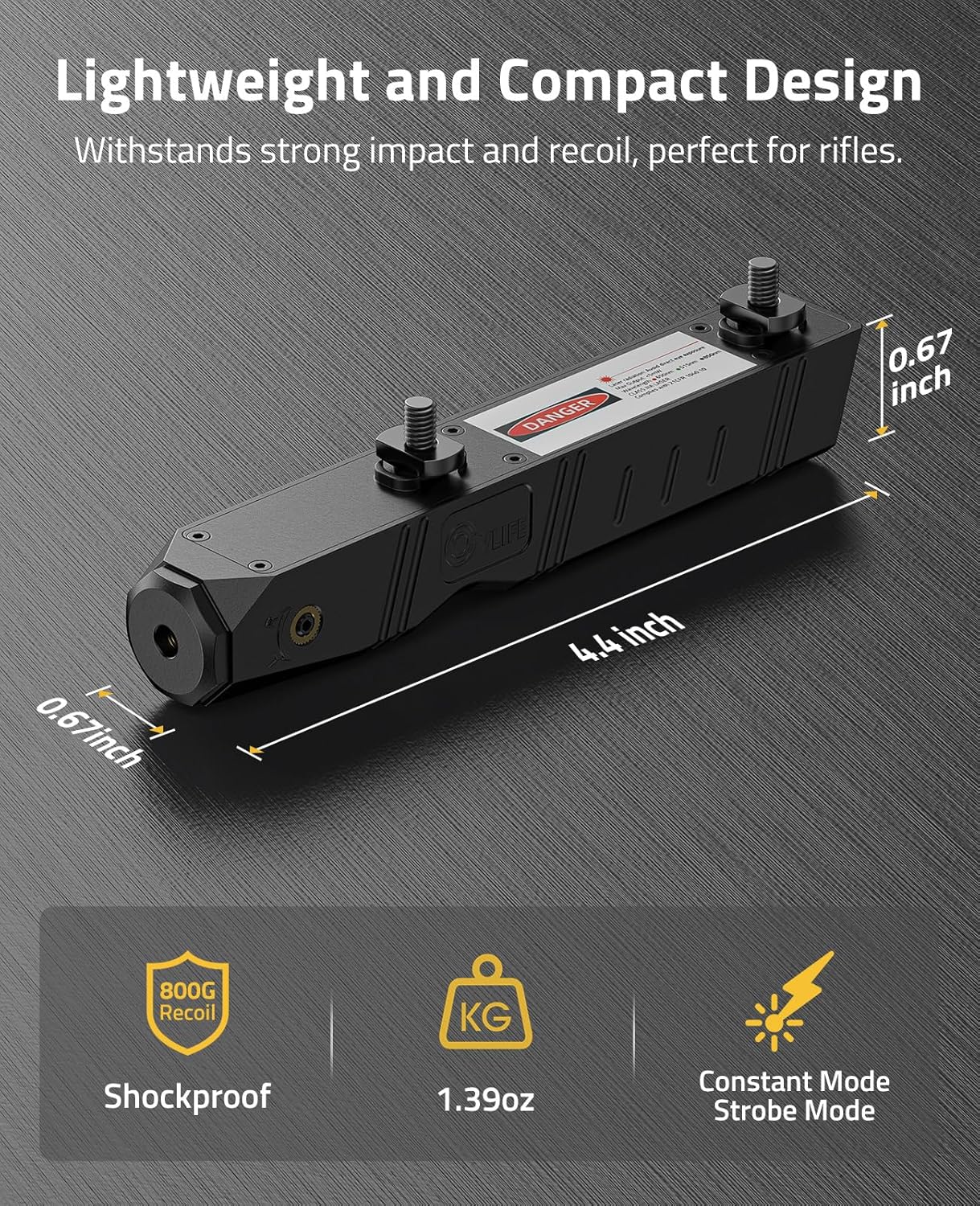 CVLIFE Laser Sight for Rifle, Red/IR/Green Laser Sight Compatible with M-Lok Rail Surface, Ultra Low-Profile Laser for Guns, Rechargeable M-Lok Rifle Laser with Strobe Function