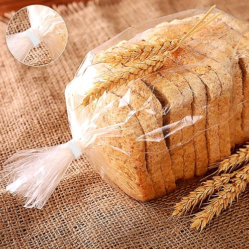 Miniatura 2 de 500 lazos reutilizables de papel blanco para pan, lazos de 5 pulgadas para bolsas, pan, paletas de pastel