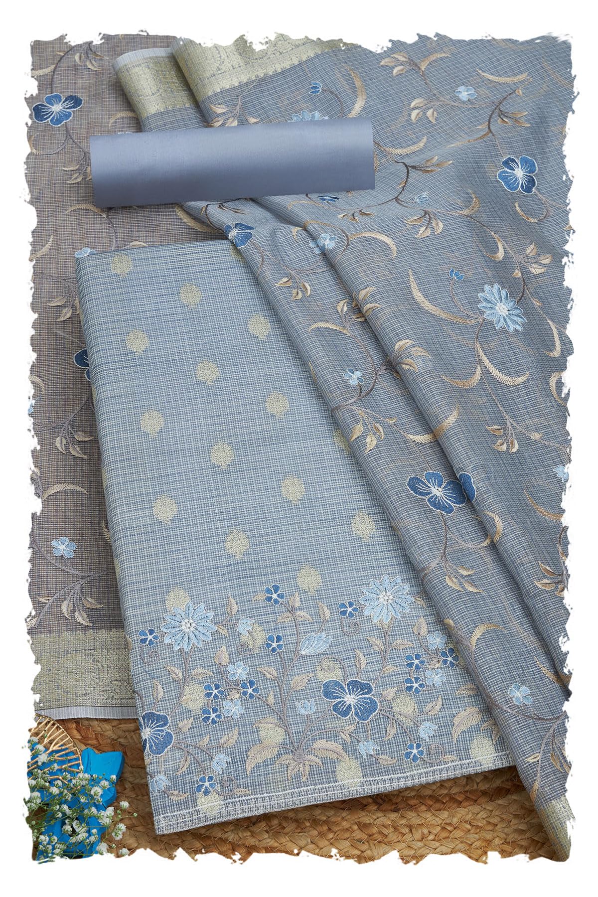 Womens Kota Embroide Unstitch Dress Material With Thread Work-image-35