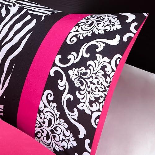 Miniatura 6 de Mi Zone - Juego de edredón para cama individual e individual tamaño XG, color morado, diseño floral, de 3 piezas, micro-fibra ultra suave para