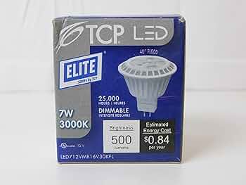 TCP LED712VMR16V30KFL MR16 LED Lamp 7 Watt 2-Pin GU5.3 Base 500