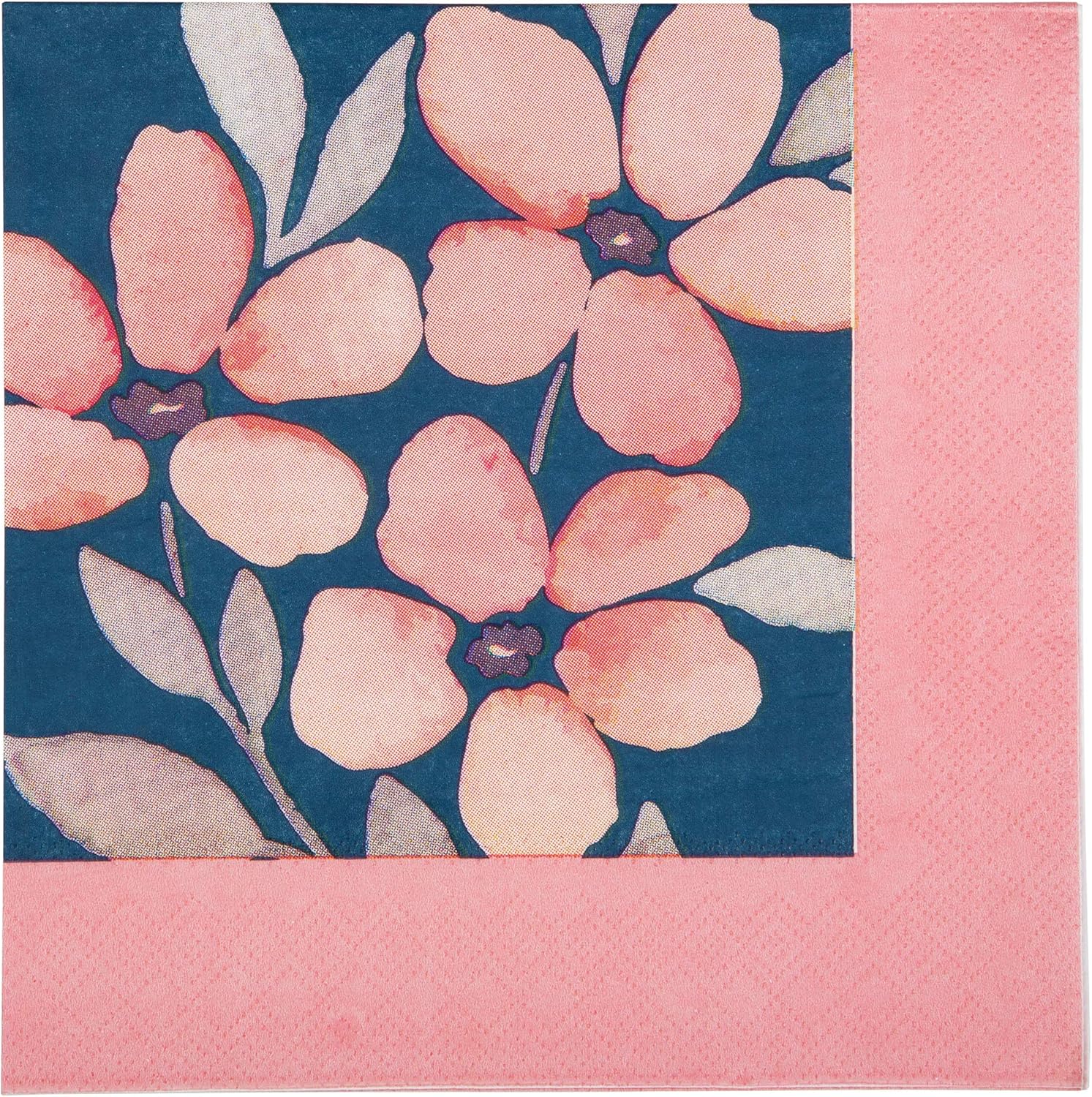 Best Seller X&O Paper Goods Navy Blue and Pink Flowers Dessert and Luncheon Napkins, 40pc, 6.5'' W x 6.5'' L Hottest Sales X&O Paper Goods Navy Blue and Pink Flowers Dessert and Luncheon Napkins, 40pc, 6.5'' W x 6.5'' L