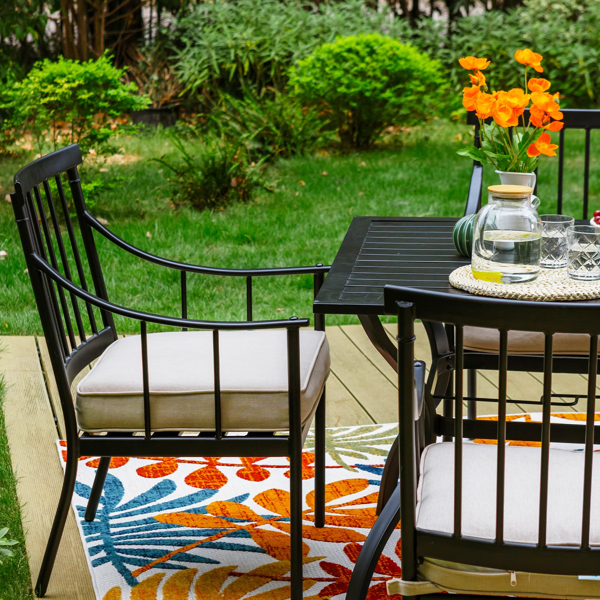 target black metal patio chairs