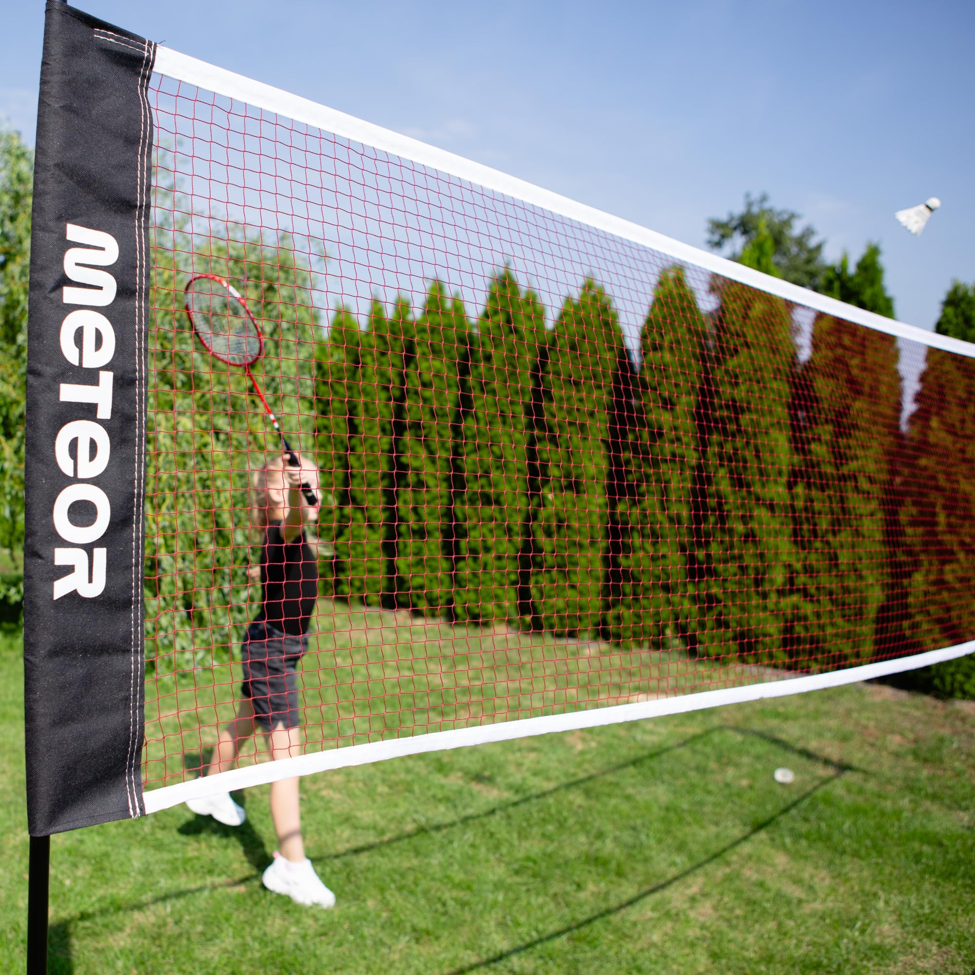 Filet de Badminton Pliable en Nylon poteaux réglables en Hauteur Ensemble Portable Volley-Ball Tennis Badminton Amusant