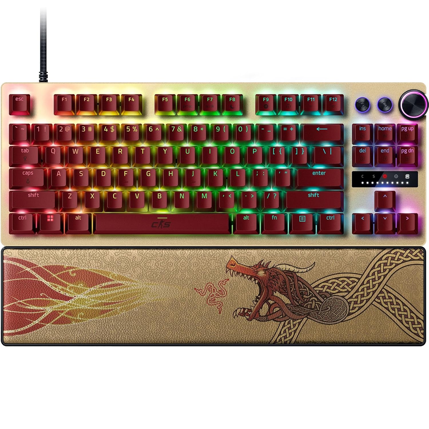 Razer Huntsman V3 Pro Tenkeyless Counter-Strike 2 Dragon Lore – Analogue Optical TKL E-Sport PC Keyboard Without Numeric Keypad – Snap Tap – Rapid Trigger – QWERTY US Layout | Dragon Lore Toy Review India (Iknoor World )