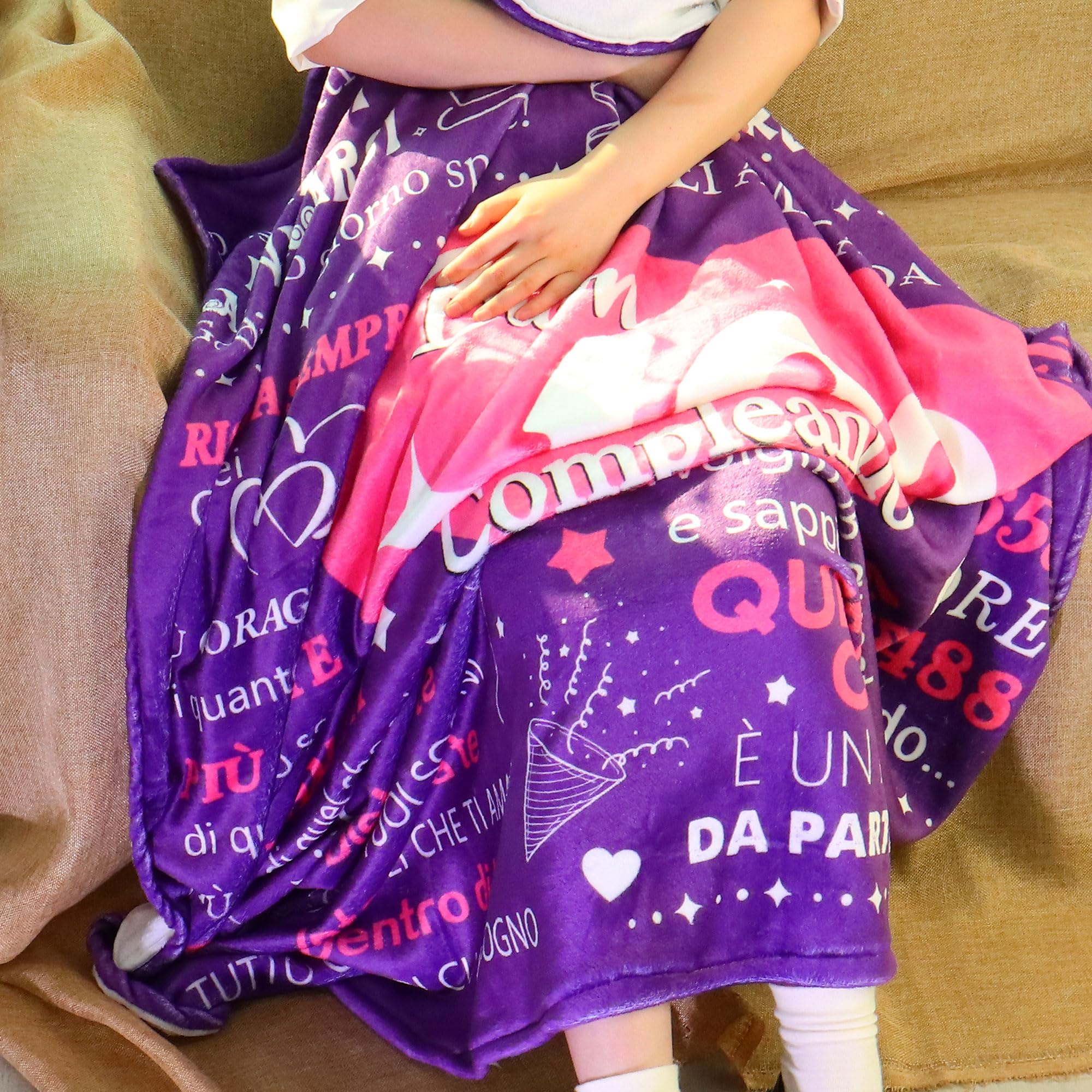Regalo per Ragazza di 15 Anni Compleanno Coperta Regali per Figlia Sorella Amica Nipote 15° Compleanno Natale Ispiratore Coperta Divano Coperta da Lancio 130 x 150cm (15 Anni-Lei)