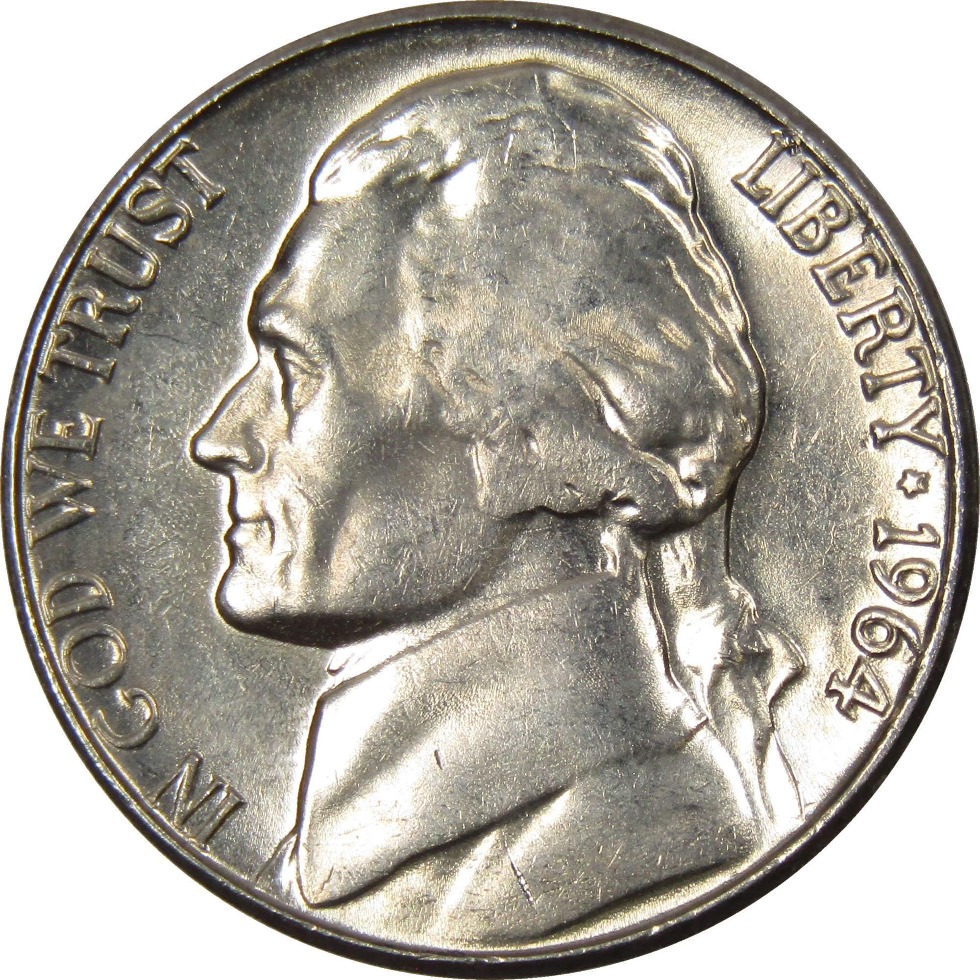 1964 D Jefferson Nickel 5 Cent Piece BU Uncirculated Mint State 5c