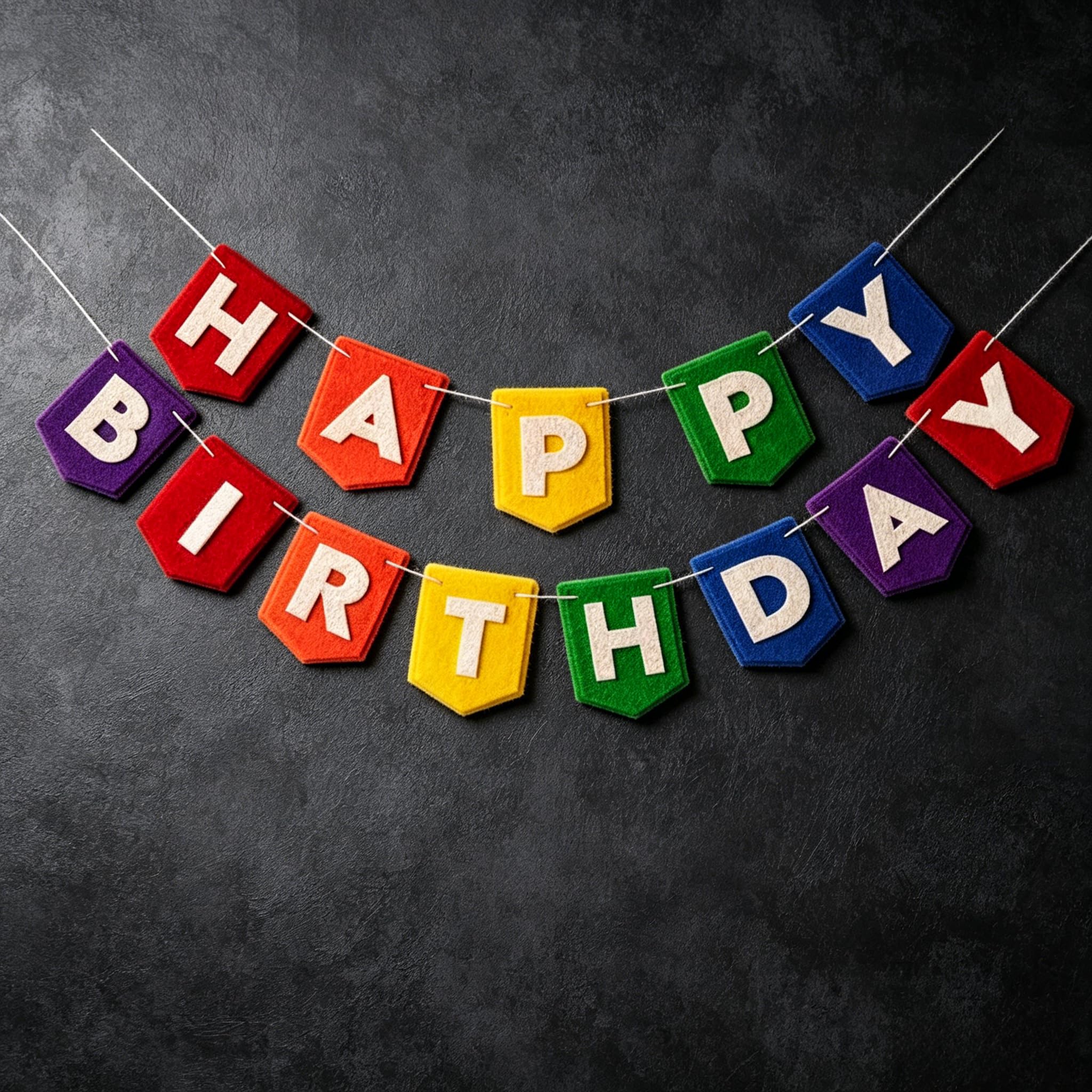 Birthday Banner - Durable Felt Happy Birthday Banner for Adults Party, Waterproof Foldable Decoration for Home Celebration, Elegant Banner for Men & Women
