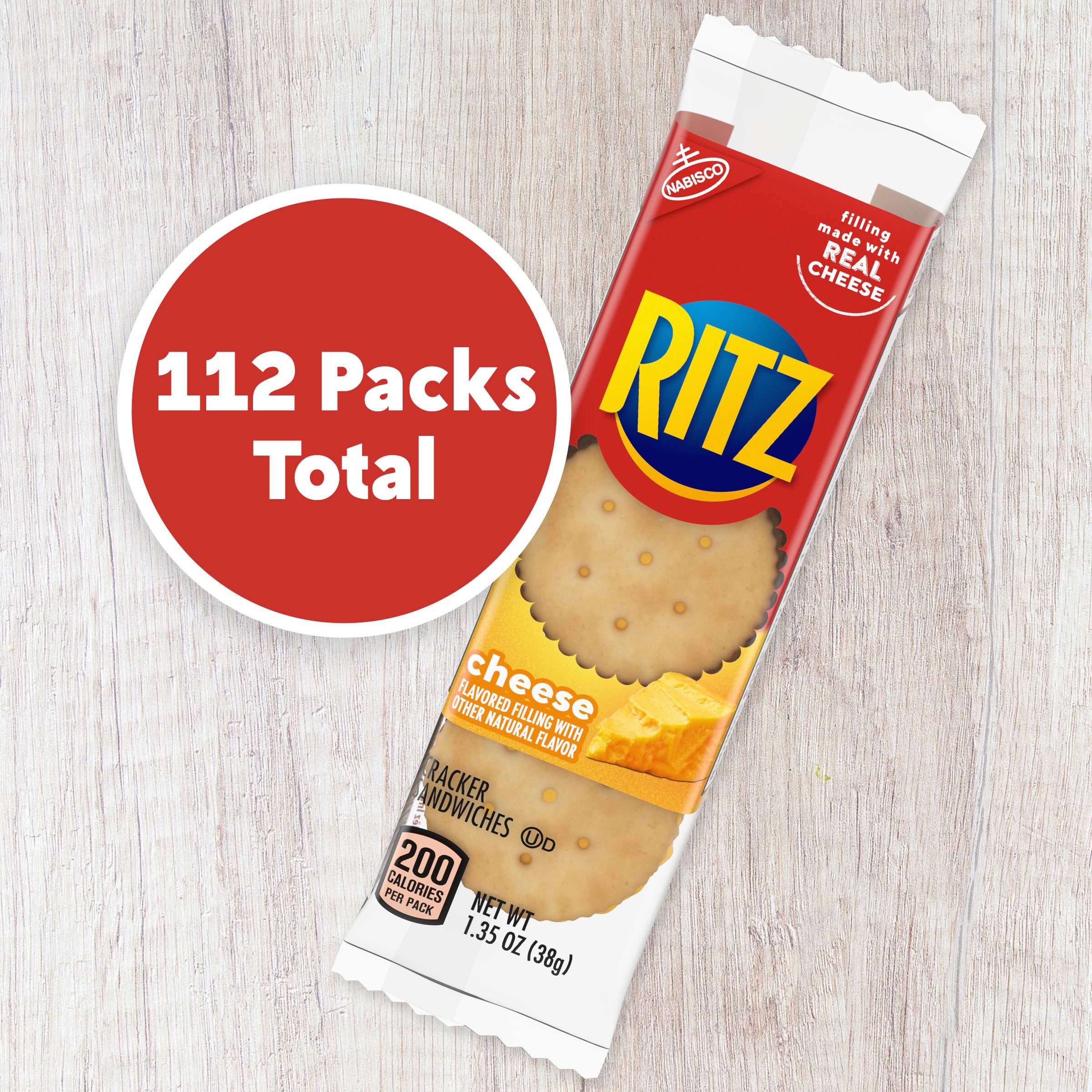Buy RITZ Cheese Sandwich Crackers, 112 1.38 oz Snack Packs (14 Boxes