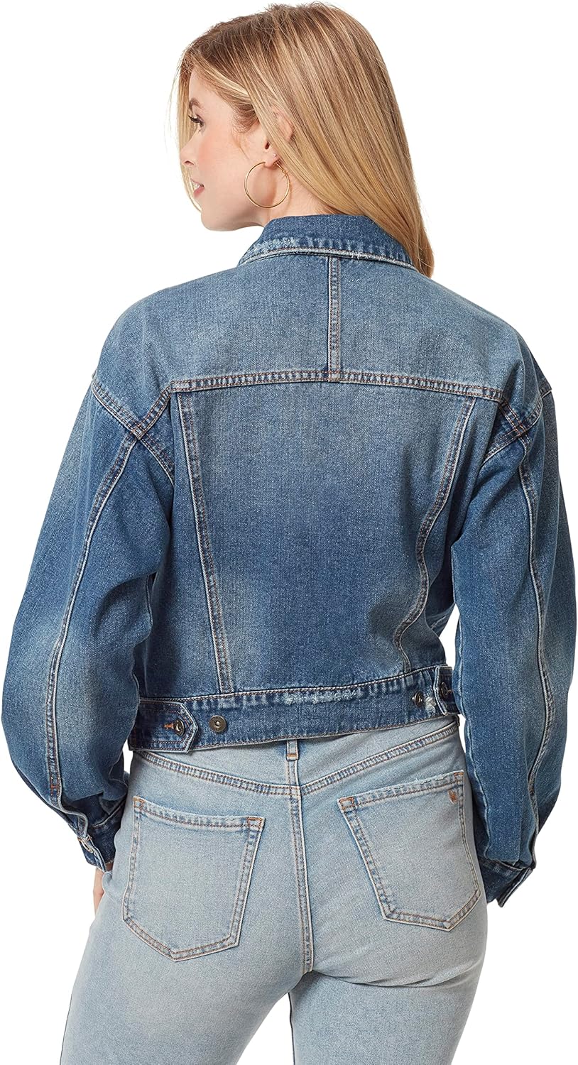 Jessica Simpson womens Austin Drop Shoulder Denim Jacket - Image 2