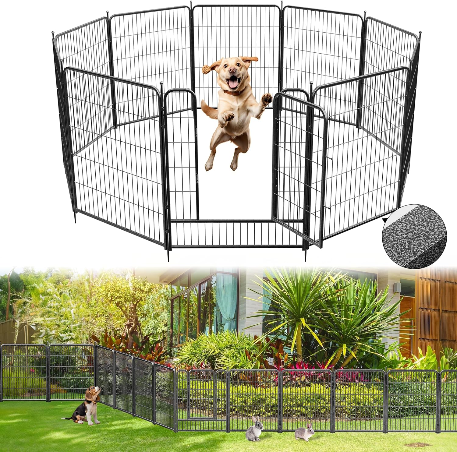 SPECILITE 40in x 32in 8-Panel Garden Fence with Gate