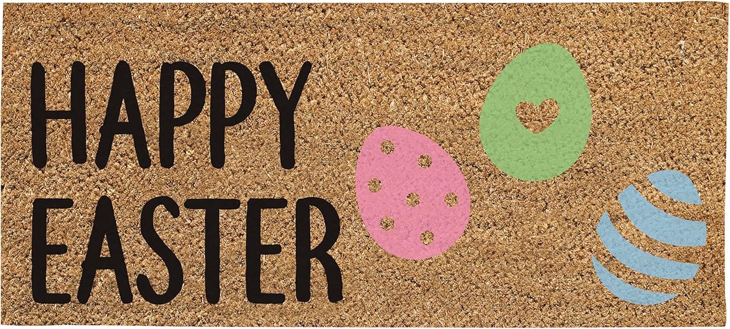 Evergreen Spring Coir Sassafras Switch Mat Inserts, Interchangeable Front Door Coir Mat Outdoor & Indoor Entrance, 22"x 10" Sassafras Spring Doormat for Entryway (Bunny)