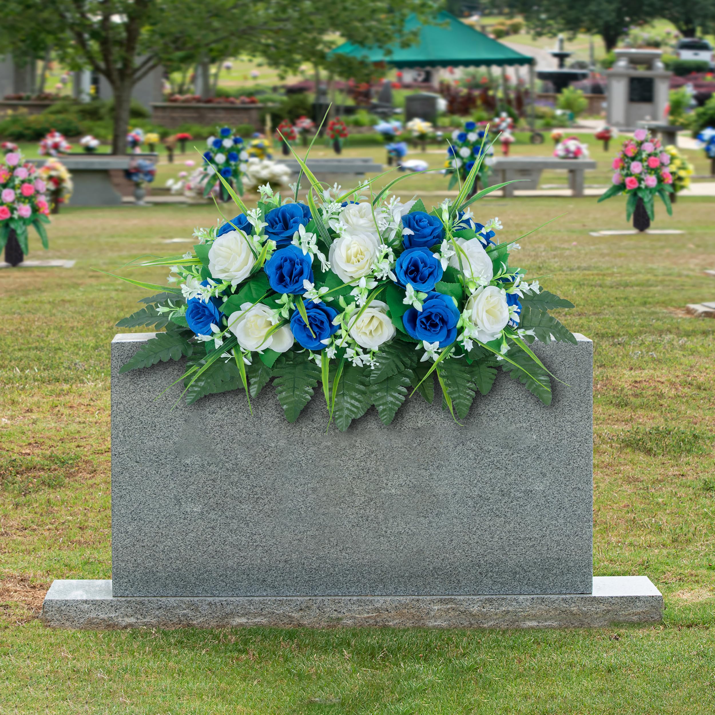 Bouquet Commémoratif De Fleurs Artificielles De Cimetière, Décoration De Rose Réaliste Pour
