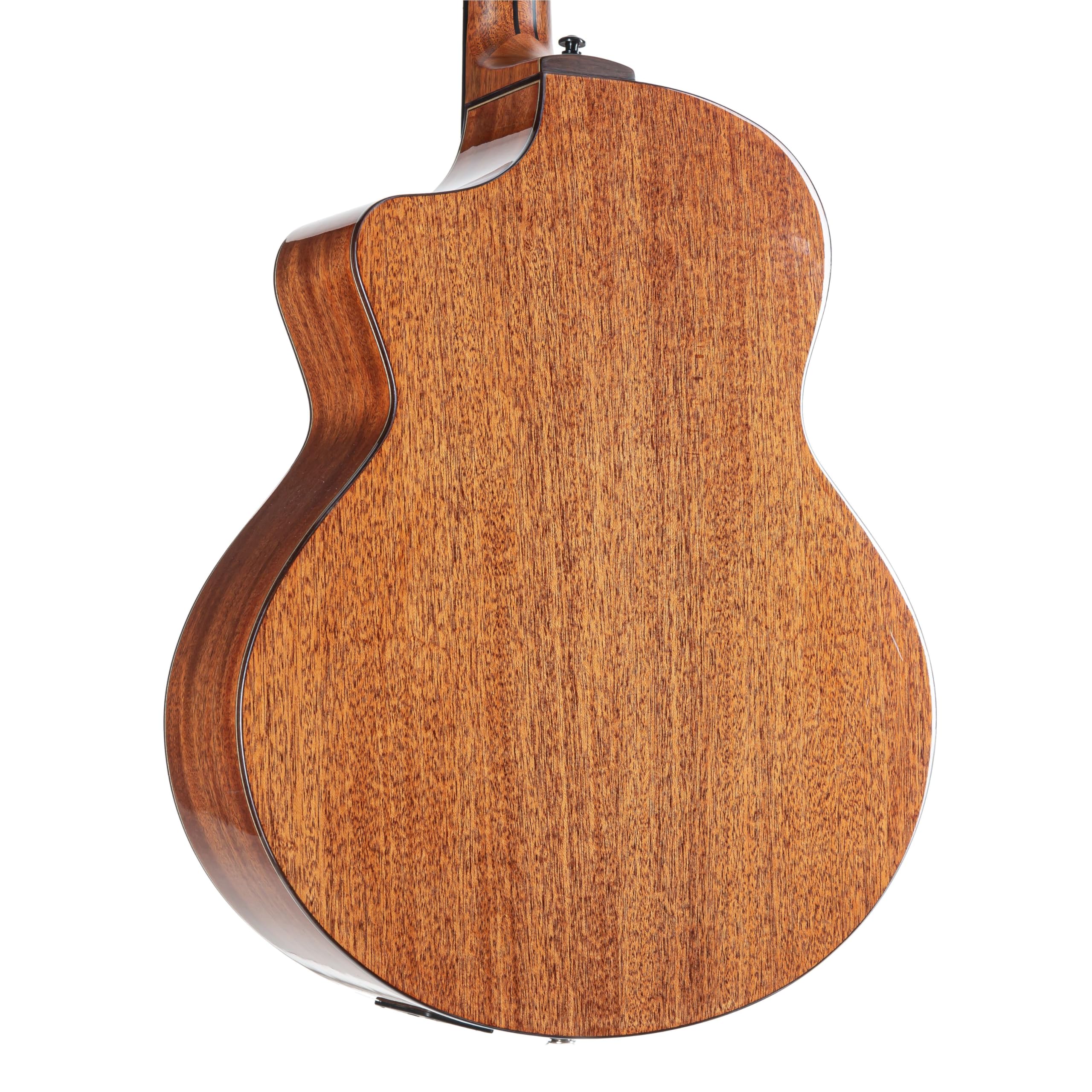 Fame Signature Westerngitarre, Grand Auditorium Cutaway, massive Fichtendecke, Mahagoni-Korpus, Custom Electronics Preamp, 6 Saiten, inkl. Gigbag, mattes Finish, 43mm Sattelbreite