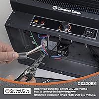 Vista 2 de Comfort Zone Hard-Wired Ceiling Mount Garage Electric Space Heater, Fan-Forced, 5,000 watt, 240 volt, Overheat Protection, Thermal Cut-Out Switch