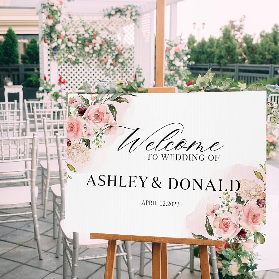 【受注製作品】Wedding Welcome Board Amazon.com: Wedding Welcome Sign Personalized - 2 Sizes & 10