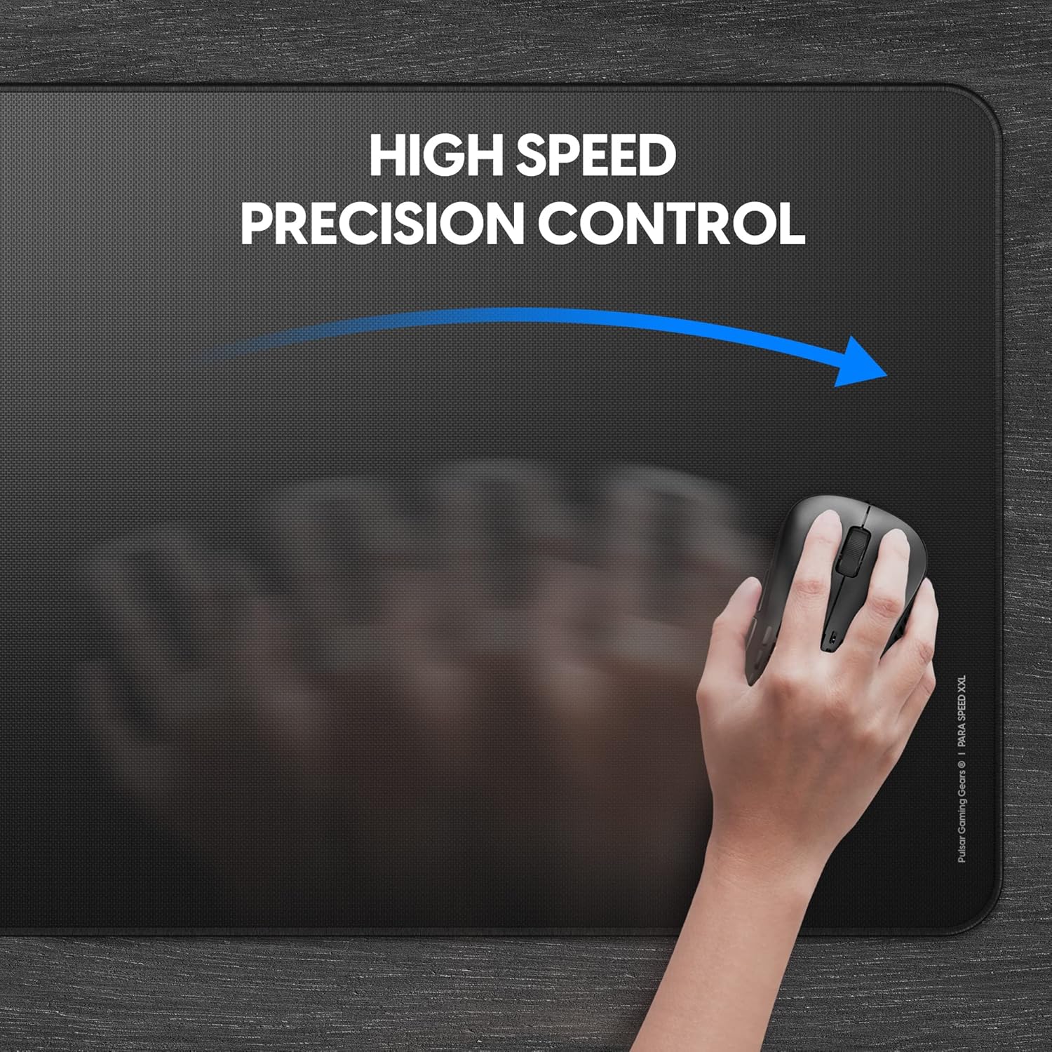 Pulsar - Paraspeed XXL Esports Level Premium Gaming Mouse Pad v2 - Super High Speed Pad Stitched Edge New Soft Cordura Water Proof Hybrid Surface 35 x 16in (XXL, Black)