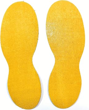 LiteMark RPT-750 Adhesive Indoor or Outdoor Path Marking Footprints, Direct People to The Correct Entry Point 11 Inch Yellow, 1 Pair
