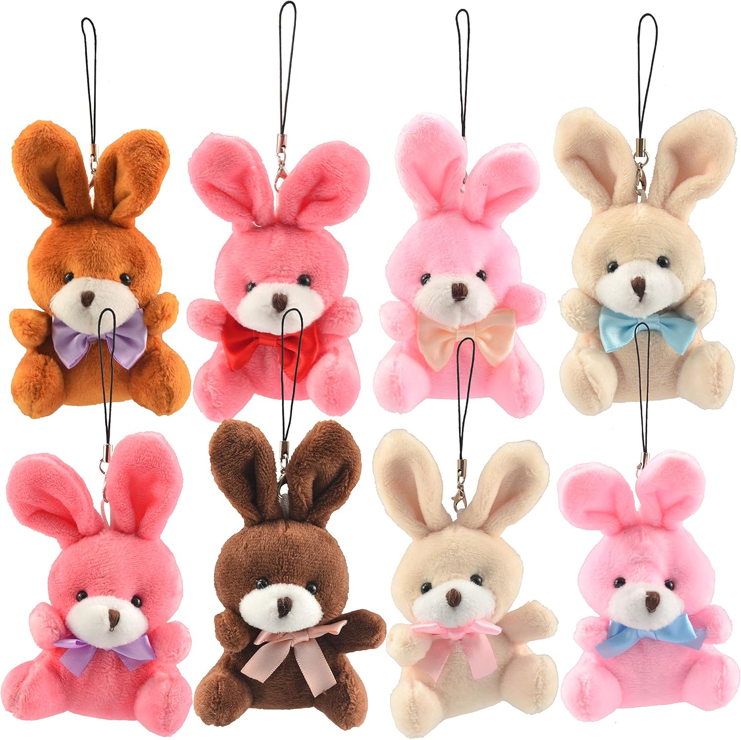 24 pcs Easter Eggs Filled with Plush Bunny 3.2” Bright Colorful Easter Eggs Prefilled with 4.5” Plush Bunnies