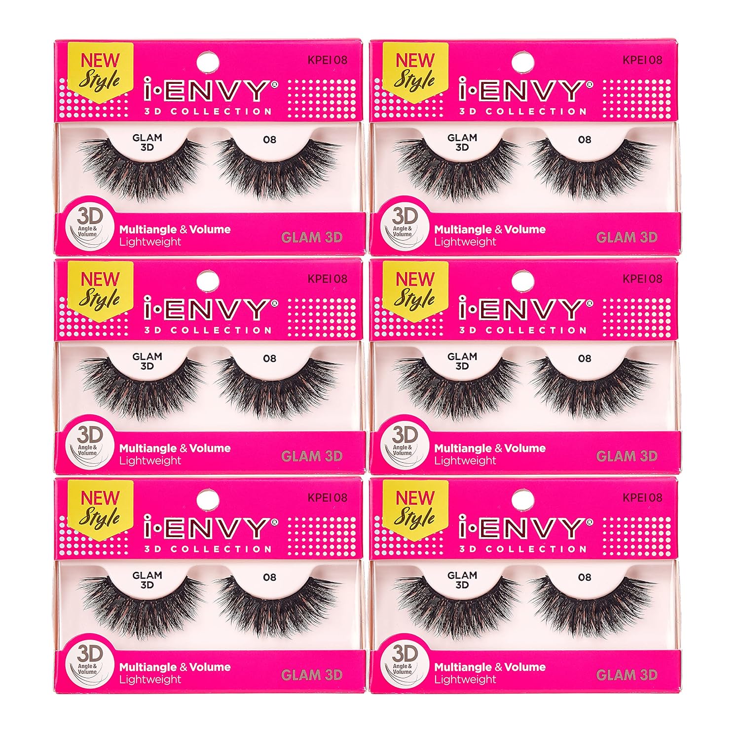 i-Envy 3D Glam Collection Multi-angle & Volume (6 PACK, KPEI08)