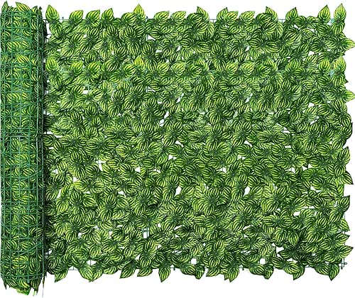 Jinwu Artificial Ivy Privacy Fence Screen, 59x118 Inch Artificial Faux