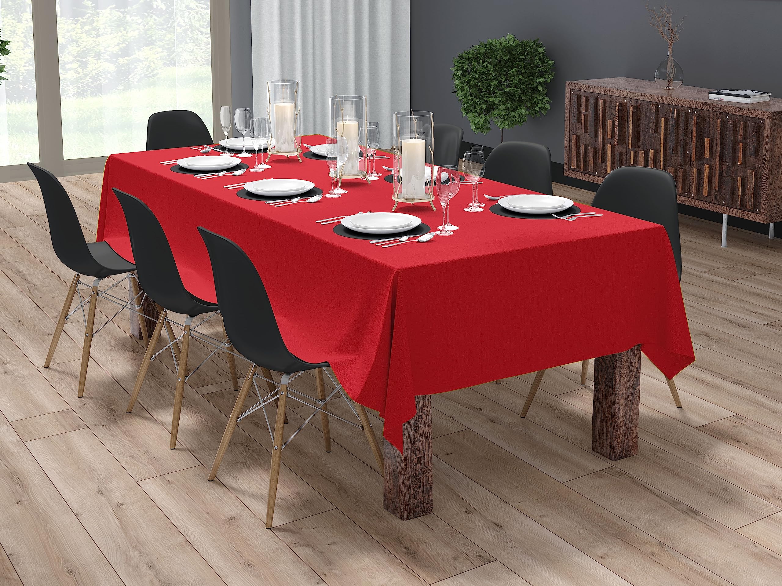 HOME COLORS.IN Cotton Plain 6 Seater Table Cover - Machine Washable - Durable - Dining Table Cloth - 60 x 84 Inch - Red (B09FGQBXDQ) Amazon Price History, Amazon Price Tracker