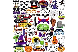 Halloween Large Photo Booth Props Set - 56 Pieces