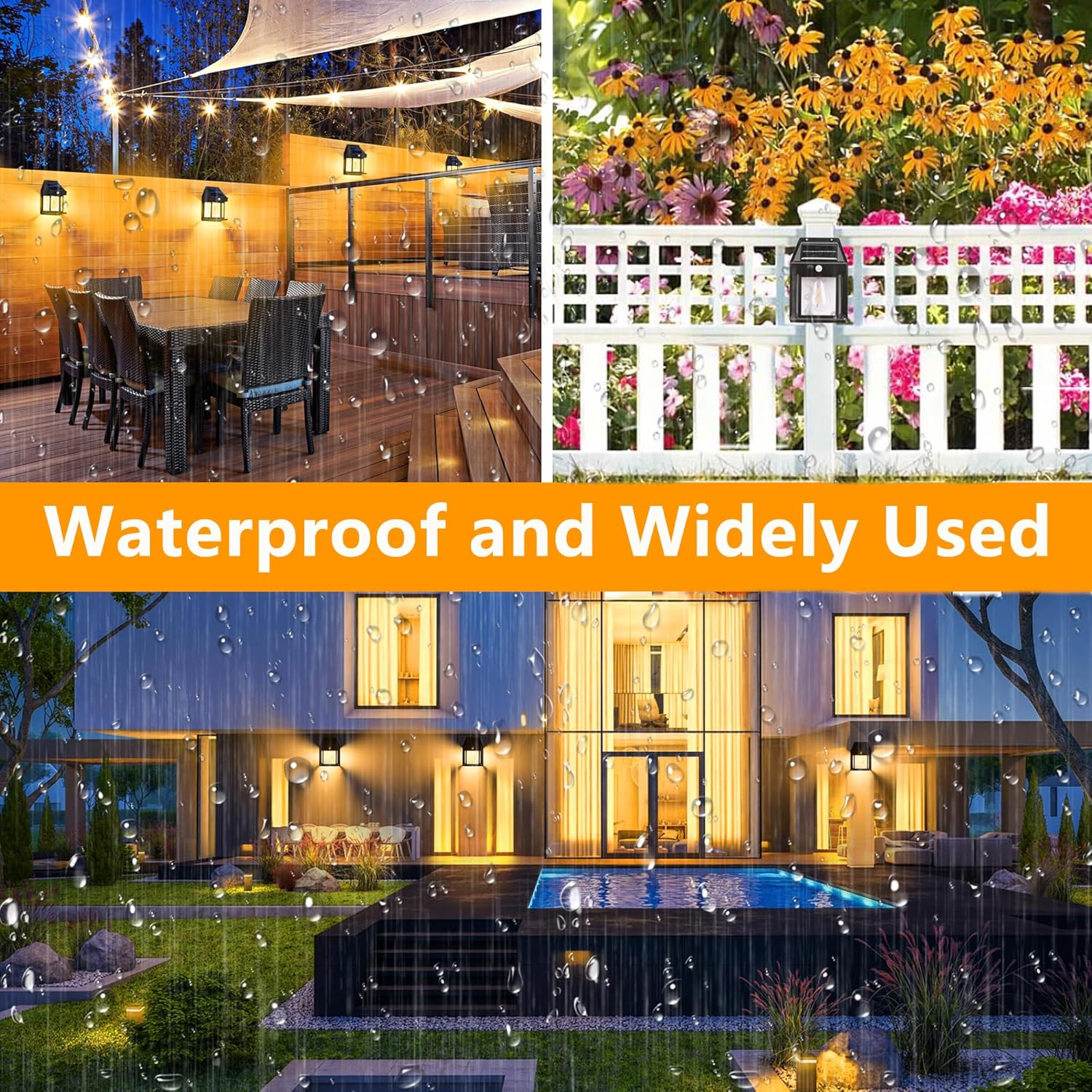 Joomer Solar Wall Lights Outdoor 2PACK,Solar Wall Lantern with 3 Modes & Motion Sensor,Dusk to Dawn Porch Lights Fixture,Waterproof Exterior Lighting with Clear Panel for Entryway Front Door