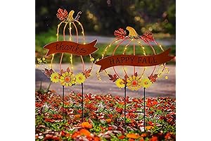 Juegoal Solar Fall Decorations Outdoor, Pumpkin Yard Stakes Decor