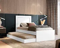 Cama Bicama Luara Solteiro Com Cama Auxiliar (Branco)